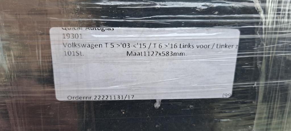 Autoraam VW T5 / T6 Links Voor (1127x583mm), Auto-onderdelen, Ruiten en Toebehoren, Ophalen of Verzenden, Nieuw, Volkswagen