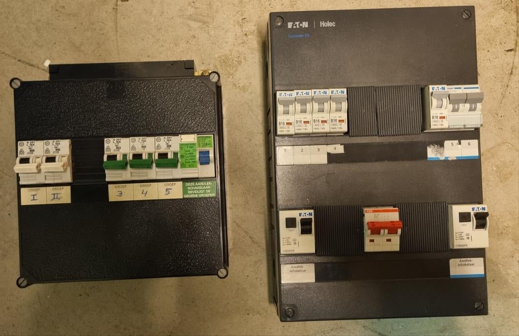 2x Groepenkast met diverse groepen en aardlekschakelaars, Ophalen of Verzenden, Gebruikt, Overige typen