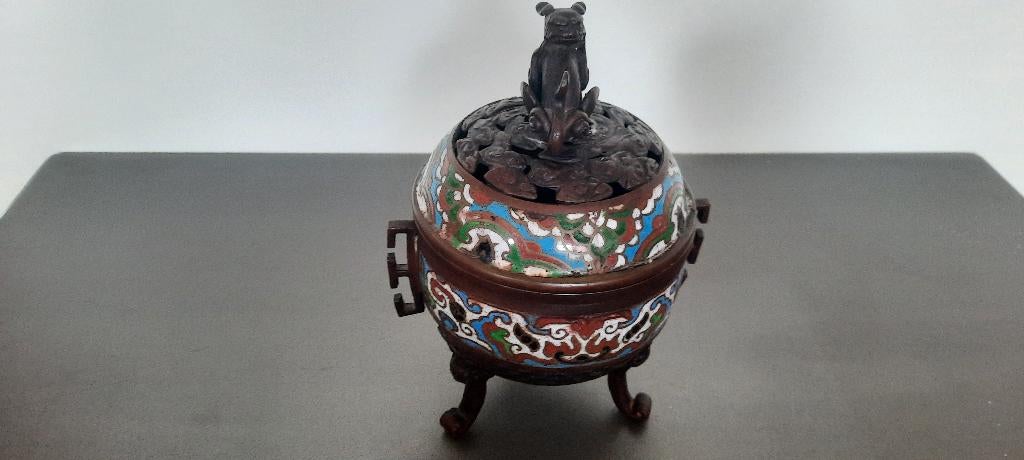 Aziatische bronzen wierookpot, Ophalen, Brons