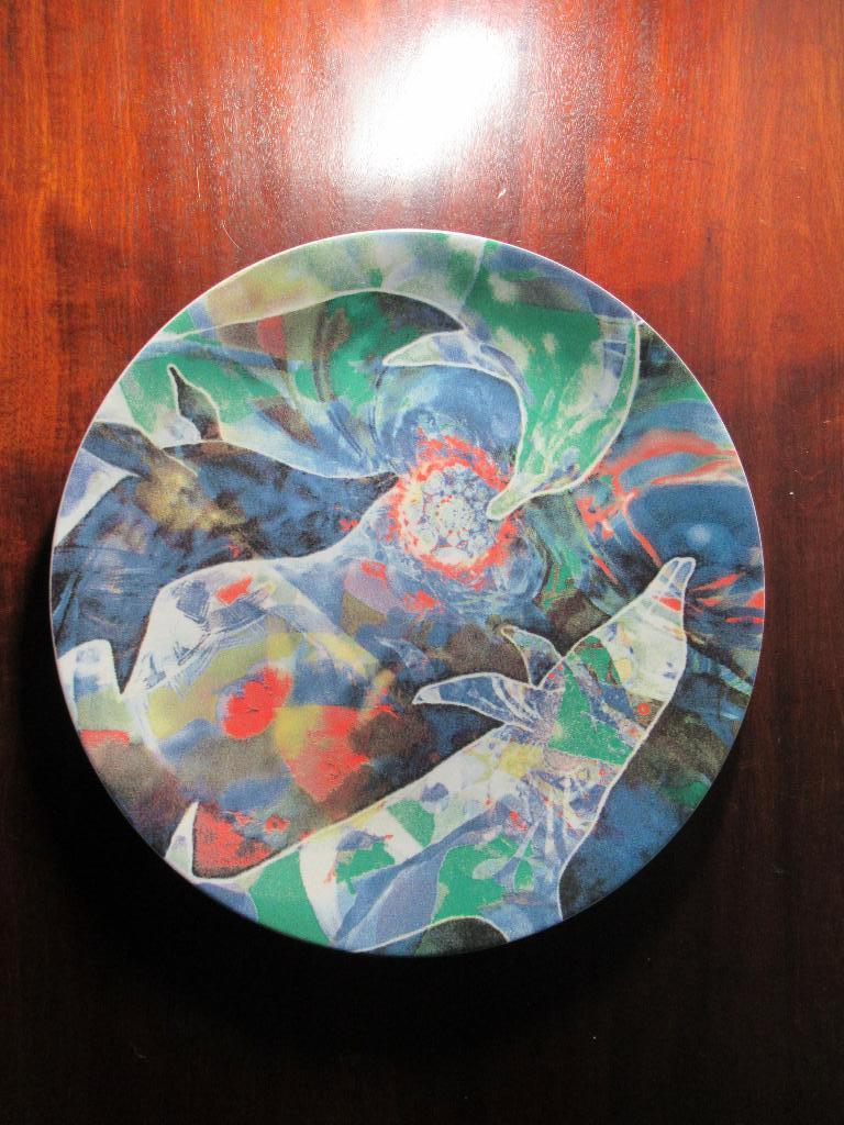 DOLFIJNEN decoratie op bord uitgegeven door Kunst op tafel, Ophalen of Verzenden