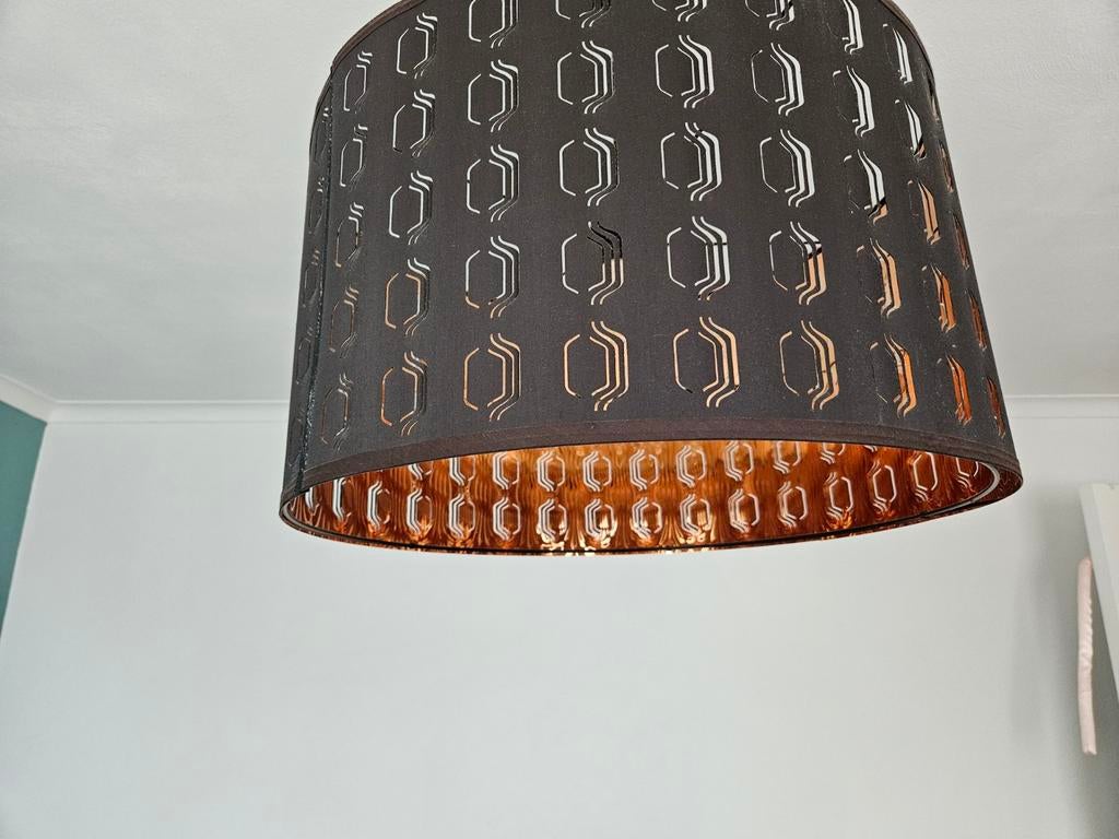 IKEA NYMÖ lampenkap zwart met koperkleurige binnenzijde, Ophalen, Gebruikt, Rond, Overige kleuren