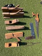 Antiek gereedschap: schaven, zaag, blokhaak, krulijzer, Antiek en Kunst, Ophalen of Verzenden