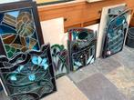 verzameling glas in loodramen alle stijlen, Ophalen of Verzenden