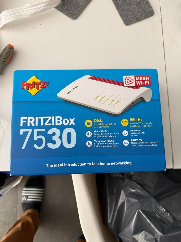 FritzBox 7530 - Splinternieuwe Router met Modem, Ophalen of Verzenden, Nieuw, Router met modem