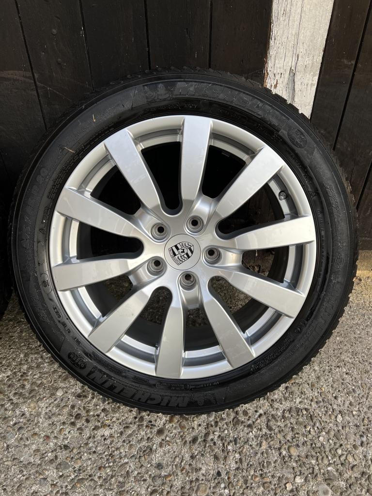 Originele Porsche Cayenne velgen 5x130 winter set Michelin, Gebruikt, 275 mm, Banden en Velgen, Niet ingevuld