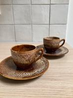 Vintage espresso kop en schotels Fosters Pottery set van 2, Ophalen of Verzenden, Zo goed als nieuw, Overige stijlen, Kop(pen) en/of Schotel(s)
