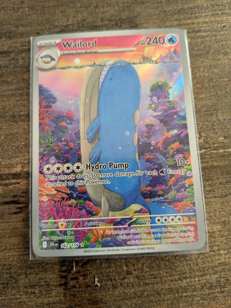 Wailord Pokémon kaart 162/159, Ophalen of Verzenden, Zo goed als nieuw, Losse kaart, Foil