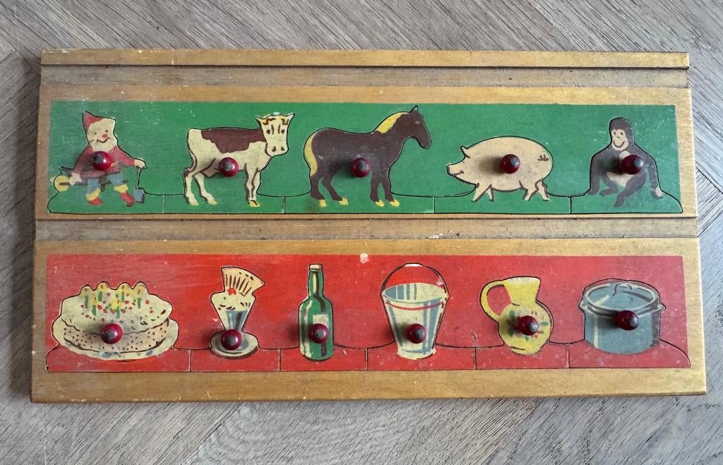 Twee nostalgische houten puzzels - antiek, Antiek en Kunst, Ophalen of Verzenden