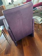 Paarse leren fauteuil, Ophalen, Gebruikt, Leer, 75 tot 100 cm