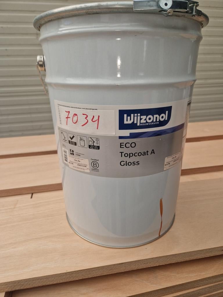 Wijzonol eco topcoat watergedragen verf Ongeopend 22ltr 7034, Ophalen of Verzenden, Nieuw, Wit