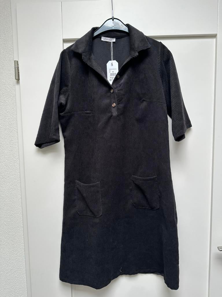 Zwarte rib jurk. Paprika. Nieuw. Maat 40., Zwart, Maat 42/44 (L), Nieuw, Ophalen of Verzenden