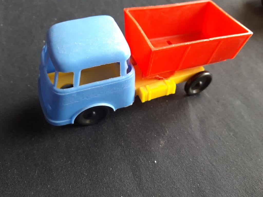 Vintage - DAF 6-streper plastic kipper blauw - rood jaren 60, Ophalen of Verzenden, Zo goed als nieuw, Bus of Vrachtwagen