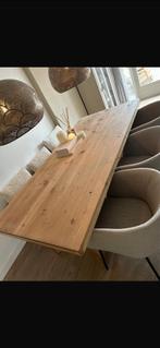 Houten eettafel met stoelen, Huis en Inrichting, Tafels | Eettafels, Ophalen, Gebruikt, 50 tot 100 cm, Vijf personen of meer