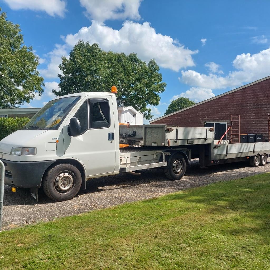 Fiat Ducato Maxi en Veldhuizen oplegger, Auto's, Voorwielaandrijving, 4 cilinders, Origineel Nederlands, Bedrijf