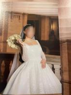 Prachtige trouwjurk met lange mouwen en glitters, Ophalen of Verzenden, Zo goed als nieuw, Wit, Trouwjurk