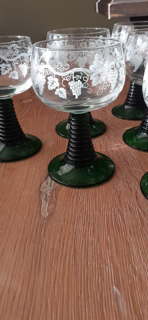 Zes vintage glazen, Verzamelen, Glas en Borrelglaasjes, Ophalen, Zo goed als nieuw, Overige typen