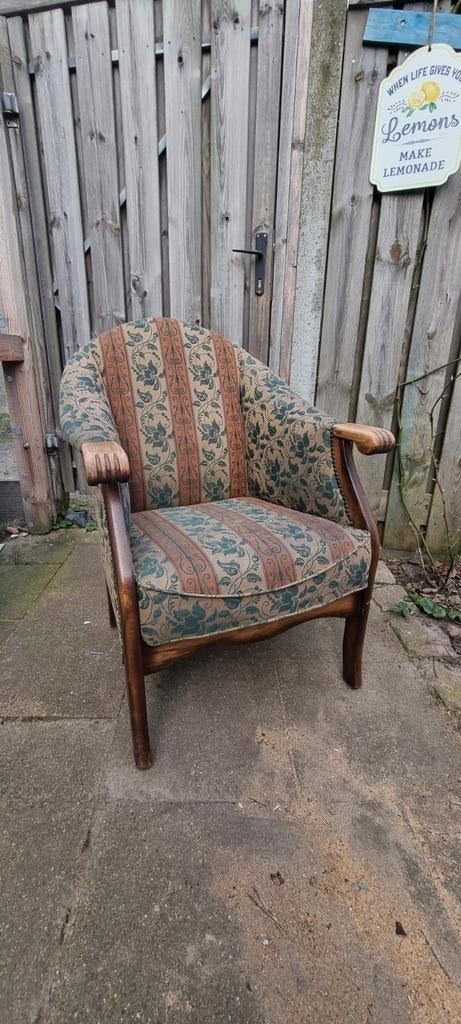 Zeer stevige brocante stoel., Huis en Inrichting, Fauteuils, Ophalen, Gebruikt, 75 tot 100 cm, Stof