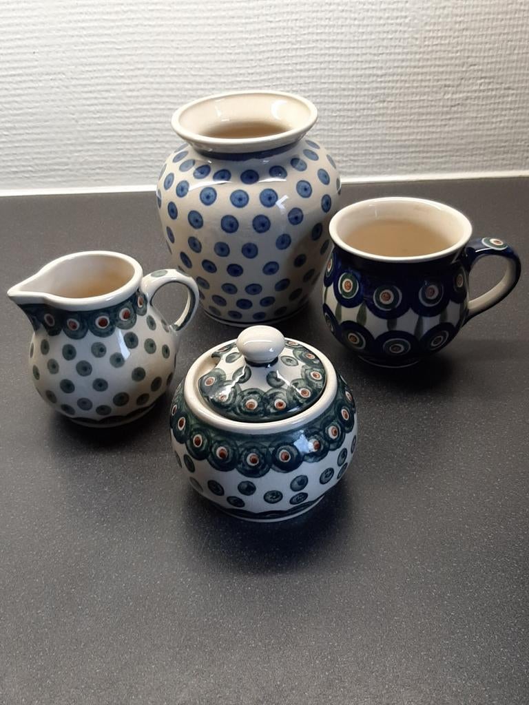 Set van 4 Pools aardewerk - Boleslawiec, Ophalen of Verzenden