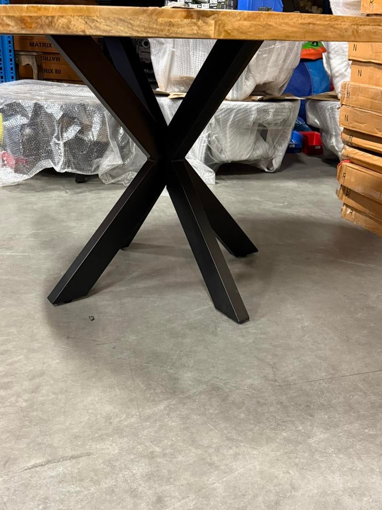 Nieuwe mango eettafel 130 cm doorsnee, Huis en Inrichting, Tafels | Eettafels, Ophalen, Nieuw, Rond, 100 tot 150 cm