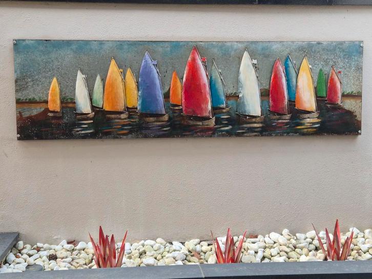 Panorama metalen buiten schilderij zeliboten 3d, Huis en Inrichting, Woonaccessoires | Wanddecoraties, Zo goed als nieuw, Ophalen
