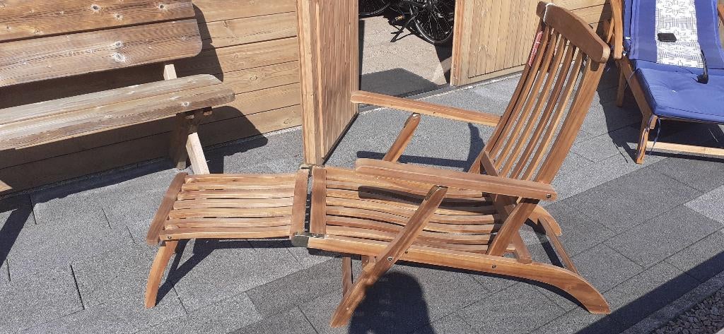 tuinligstoel, Tuin en Terras, Ophalen, Nieuw, Hout, Verstelbaar
