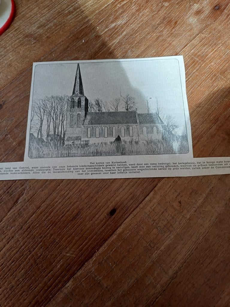 Knipsel kerkje Kortenhoef 1923, Verzamelen, Tijdschriften, Kranten en Knipsels, Ophalen of Verzenden, 1920 tot 1940, Knipsel(s)