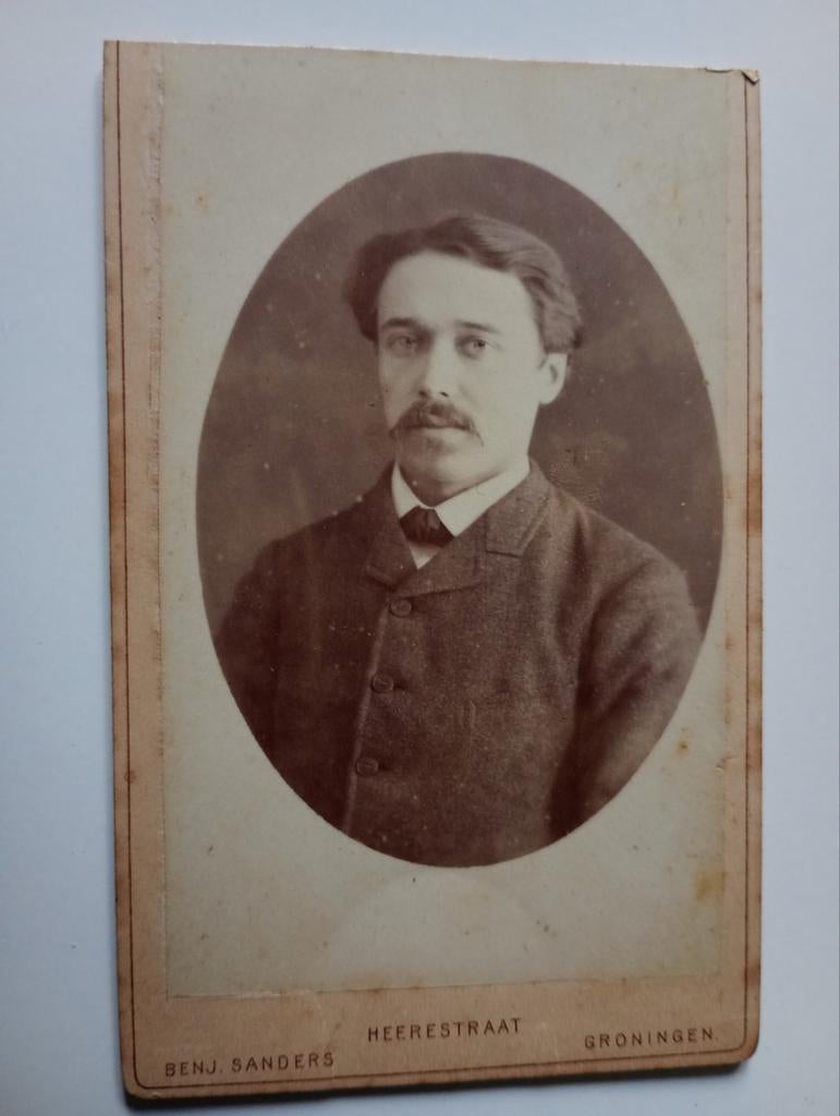 CDV Groningen Man, Verzamelen, Foto's en Prenten, Gebruikt, Foto, Ophalen of Verzenden, Voor 1940