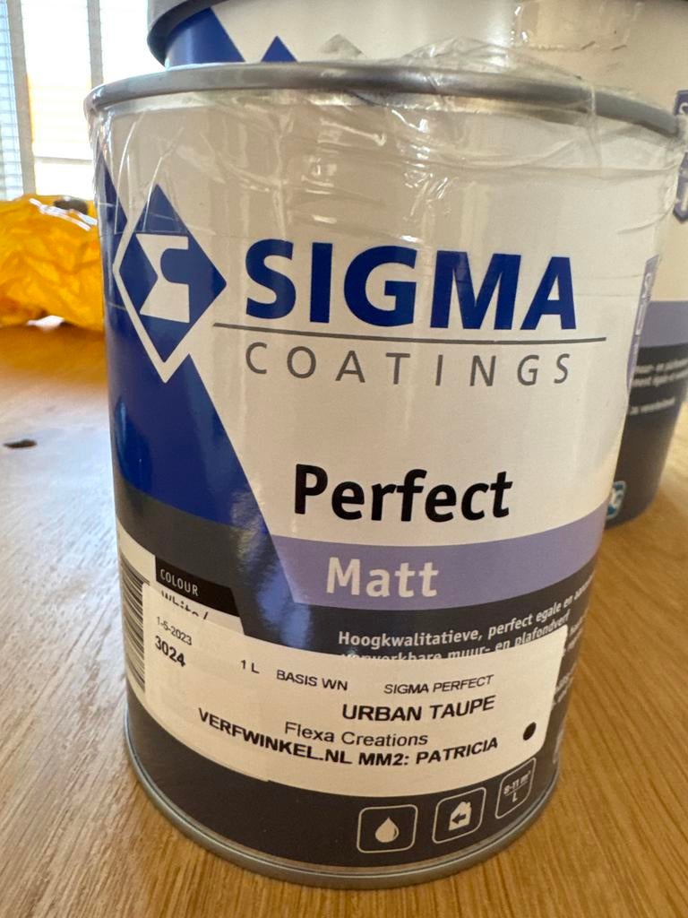 Sigma Perfect Matt muurverf Urban Taupe (3024) 1L, Overige kleuren, Nieuw, Ophalen of Verzenden, Verf