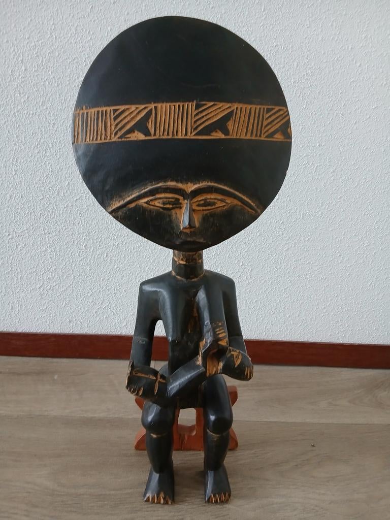 Afrikaans houten vruchtbaarheidsbeeld vrouw met kind, Antiek en Kunst, Ophalen, Afrika, Houtsnijwerk, Vrouw