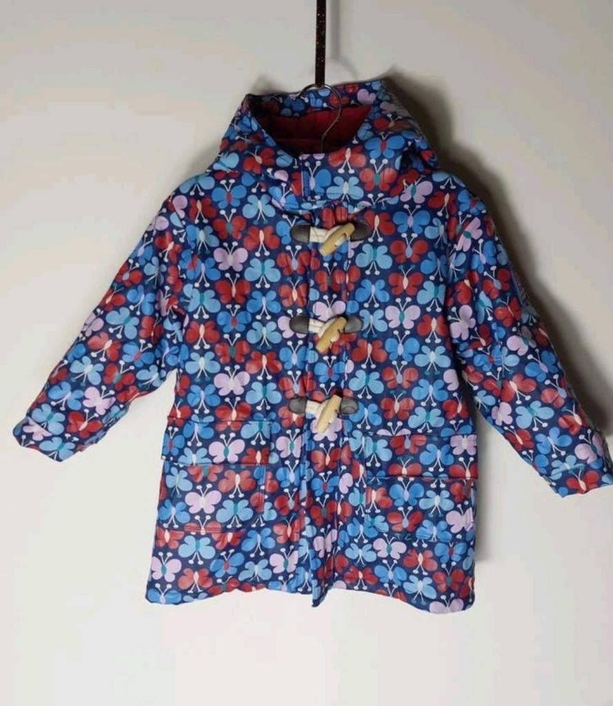 Jojo Maman Bébé regenjas met vlinders maat 86-92 z.g.a.n., Ophalen of Verzenden, Zo goed als nieuw, Meisje, Jurkje of Rokje