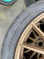 Velgen koper kleur 19 inch met nagenoeg nieuwe banden, 245 mm, Banden en Velgen, Nieuw, Personenwagen
