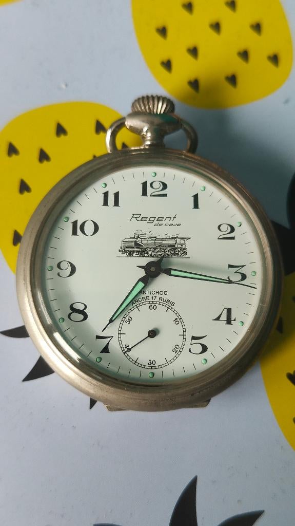 Ancre-Regent De Cave 1930 Turkse spoorwegen, Antiek en Kunst, Antiek | Klokken, Ophalen of Verzenden