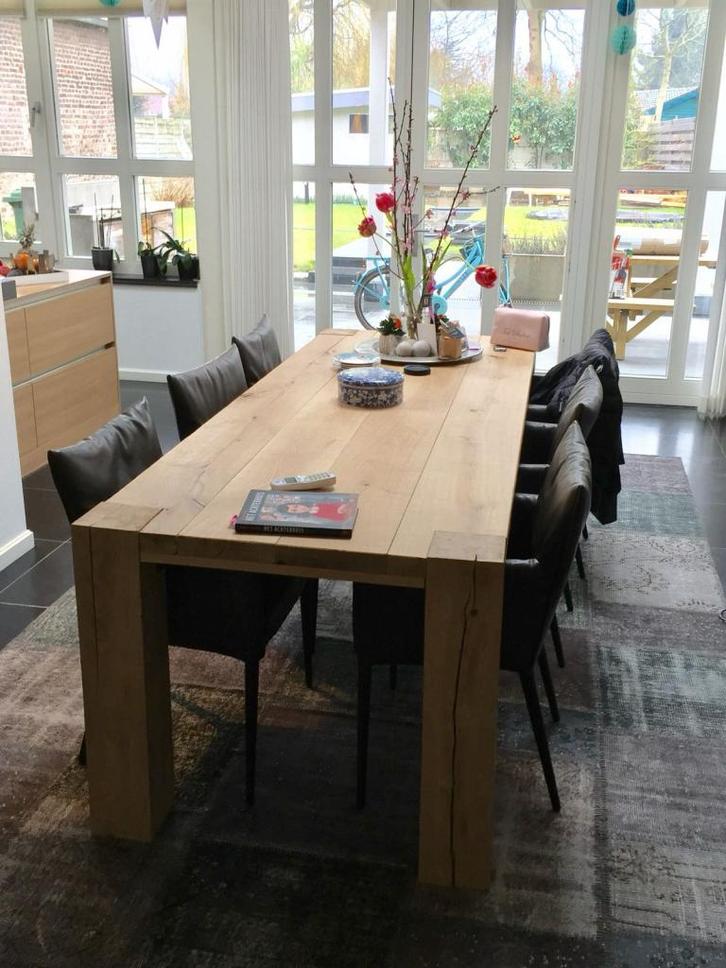 Eiken eettafel - STOER ROBUUST LANDELIJK, Huis en Inrichting, Tafels | Eettafels, Nieuw, 50 tot 100 cm, 200 cm of meer, Rechthoekig