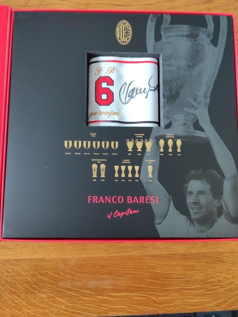 Gesigneerde aanvoerdersband door  Baresi Ac Milan, Verzamelen, Ophalen of Verzenden