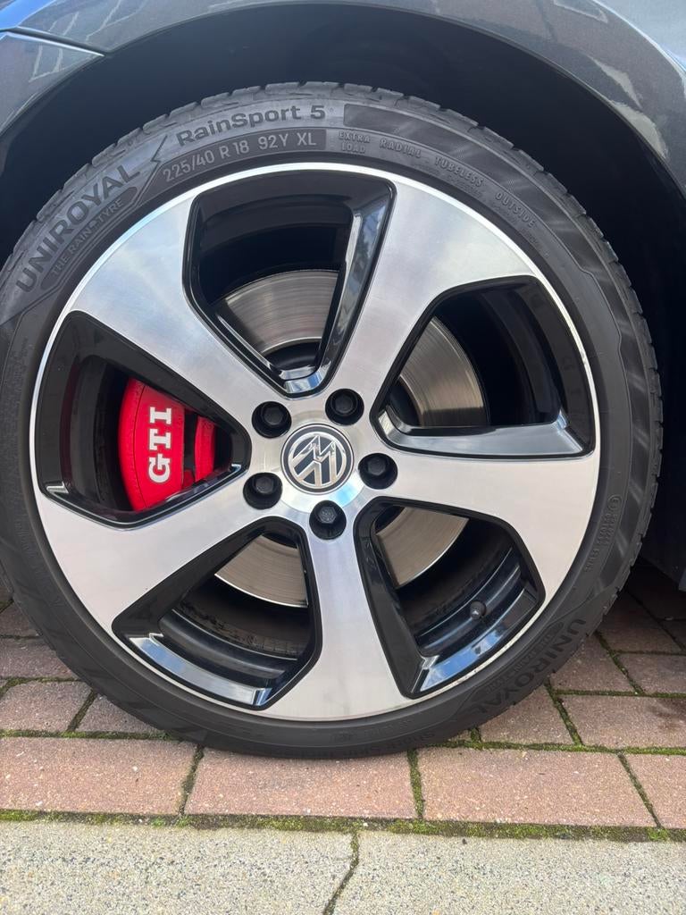 Orginele VW golf 7 GTI velgen zilver/zwart, Auto-onderdelen, Banden en Velgen, Ophalen, 18 inch, Gebruikt, Velg(en)