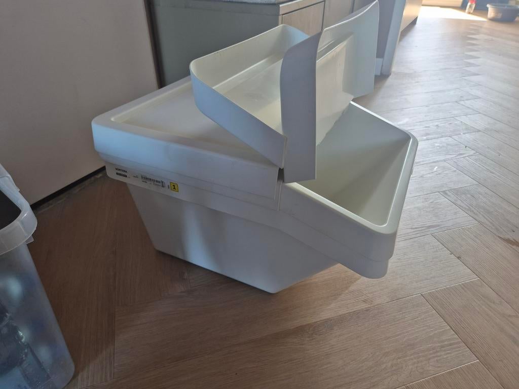 2x Ikea Sortera bakken, 37 liter, wit, Ophalen, Rechthoekig