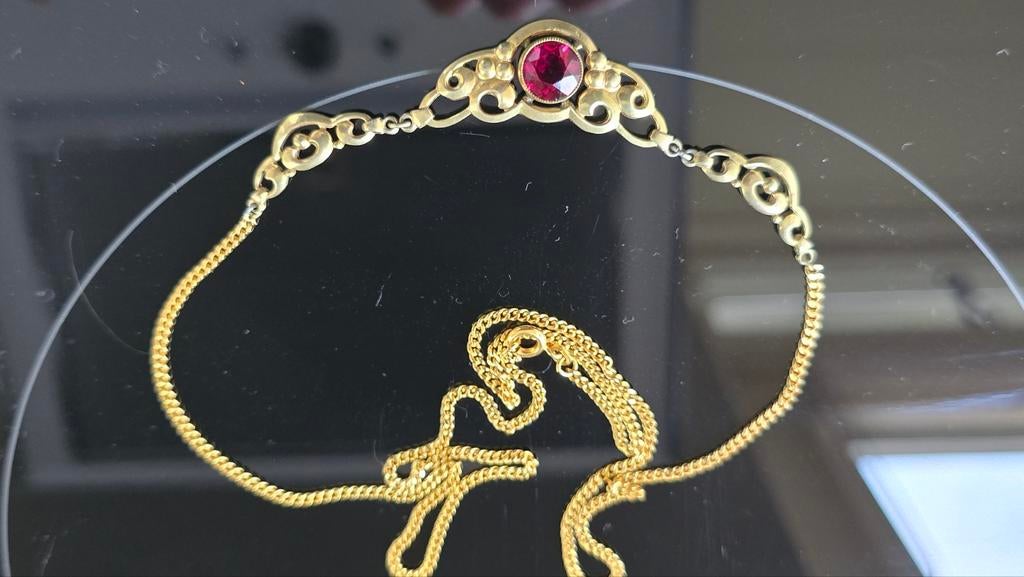 Goud vergulde halsketting, Ophalen of Verzenden, Overige materialen, Ketting