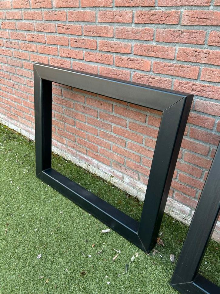 Industriële tafelpoten - Zwart metaal, Huis en Inrichting, Tafelonderdelen, Gebruikt, Tafelpoot, Minder dan 50 cm, 50 tot 100 cm