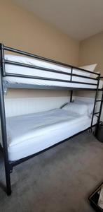 Metaal stapelbed — Inclusief matrassen - 210×95×145 cm, Ophalen, Tweepersoons, 90 cm, Stapelbed