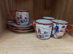 Set van 4 Chinees porseleinen kopjes en schotels, Antiek en Kunst, Ophalen of Verzenden