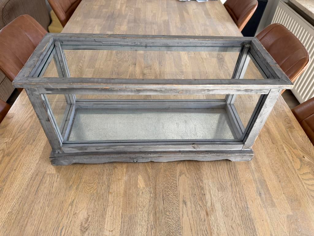 Decoratief vitrinekastje / windlicht / plantenbak 50x20x25, Huis en Inrichting, Ophalen of Verzenden, Zo goed als nieuw, Hout