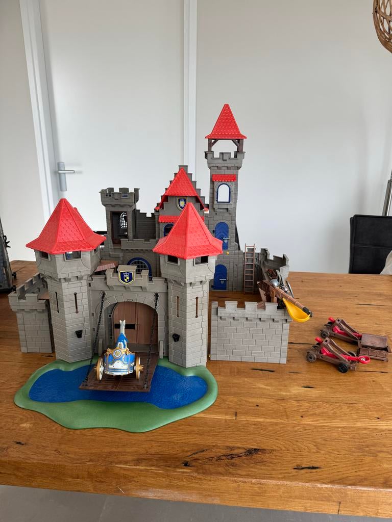 Playmobil Kasteel met ophaalbrug en accessoires, Ophalen of Verzenden, Gebruikt, Los playmobil