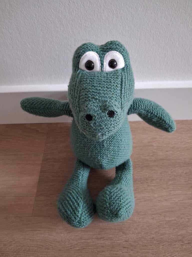 Knuffel Hema krokodil gehaakt gebreid groen L1334, Kinderen en Baby's, Ophalen of Verzenden, Zo goed als nieuw, Overige typen