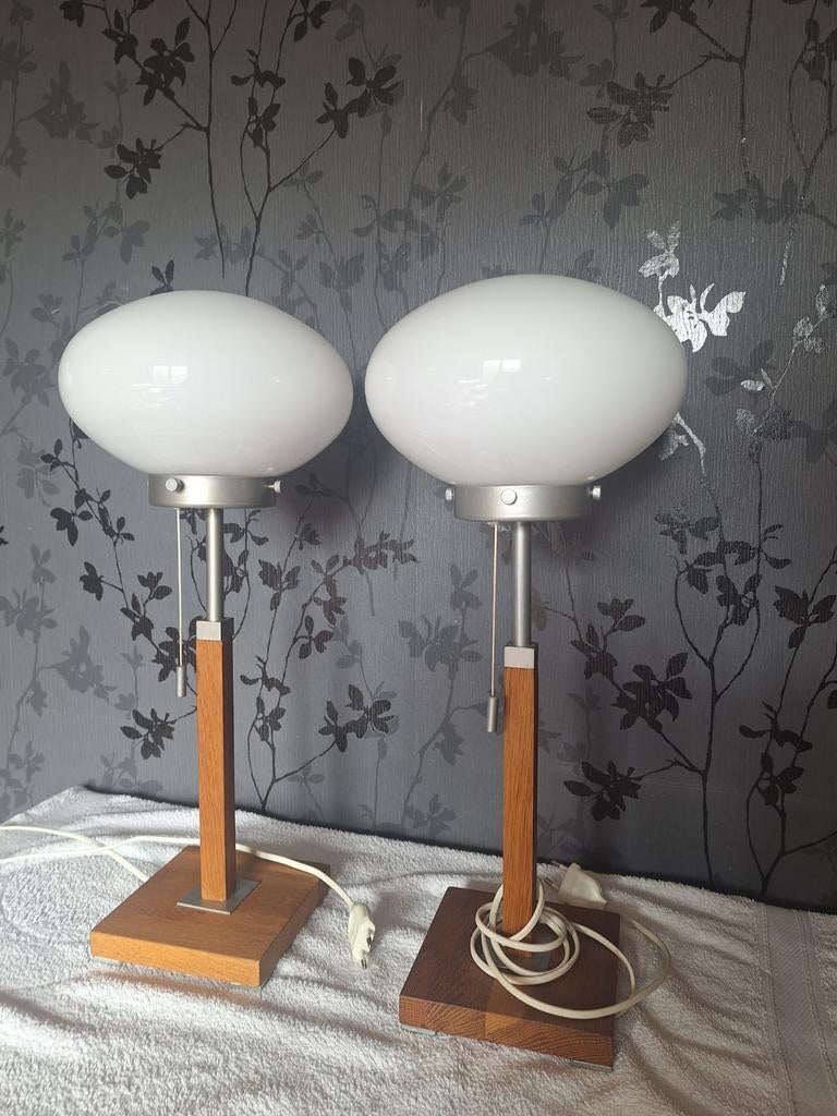Läreda paddenstoel tafellampen van IKEA, jaren 80, set van 2, Ophalen, Zo goed als nieuw, Glas, Minder dan 100 cm