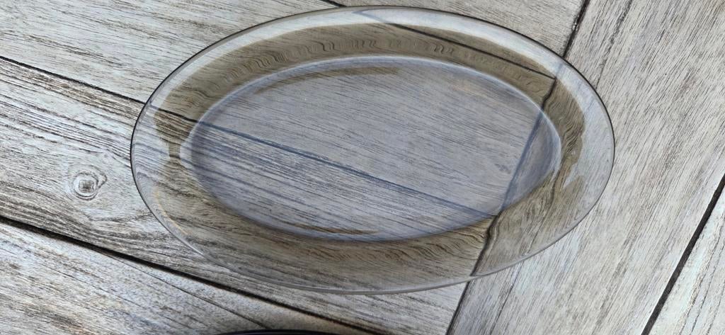 Set van 19 glazen borden, rookglas, Gebruikt, Ophalen of Verzenden, Glas, Bord(en)