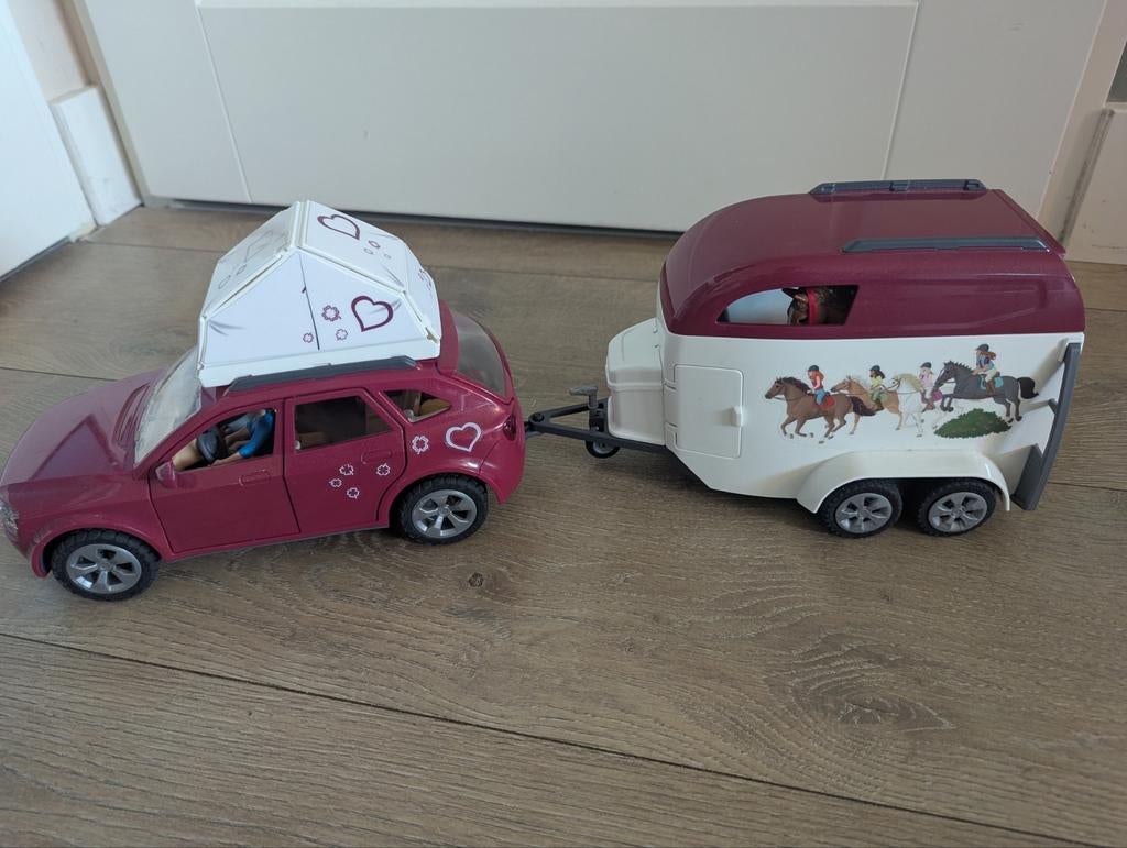Schleich auto met trailer 42535, Ophalen, Zo goed als nieuw