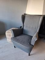 IKEA Strandmon fauteuil met voetenbank, Ophalen, 75 tot 100 cm, Zo goed als nieuw, Stof