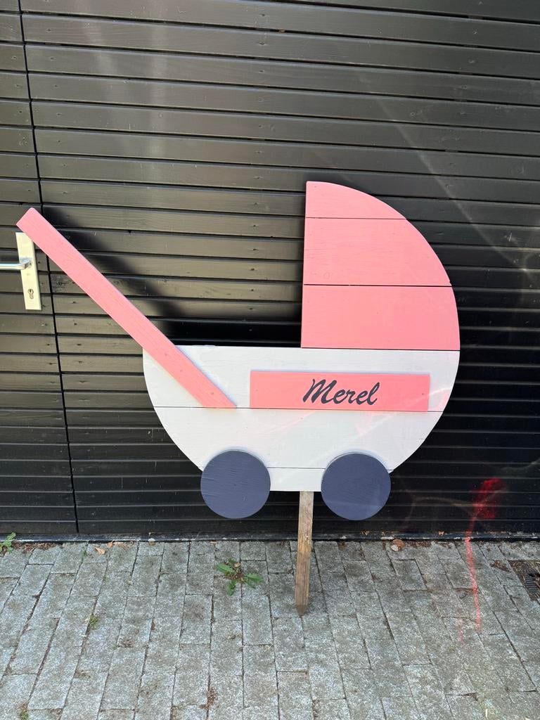 Uniek handgemaakt houten geboortebord - Kinderwagen, Kinderen en Baby's, Kraamcadeaus en Geboorteborden, Ophalen, Gebruikt, Geboortebord