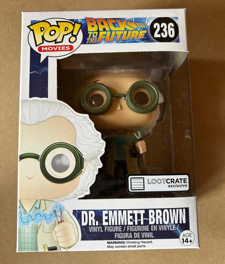 Funko Pop! Movies Back to the Future Dr. Emmett Brown 236, Verzamelen, Film en Tv, Zo goed als nieuw, Film, Actiefiguur of Pop