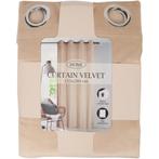 Velvet Gordijn Beige 135x260 cm, Ophalen, 100 tot 150 cm, 200 cm of meer, Beige